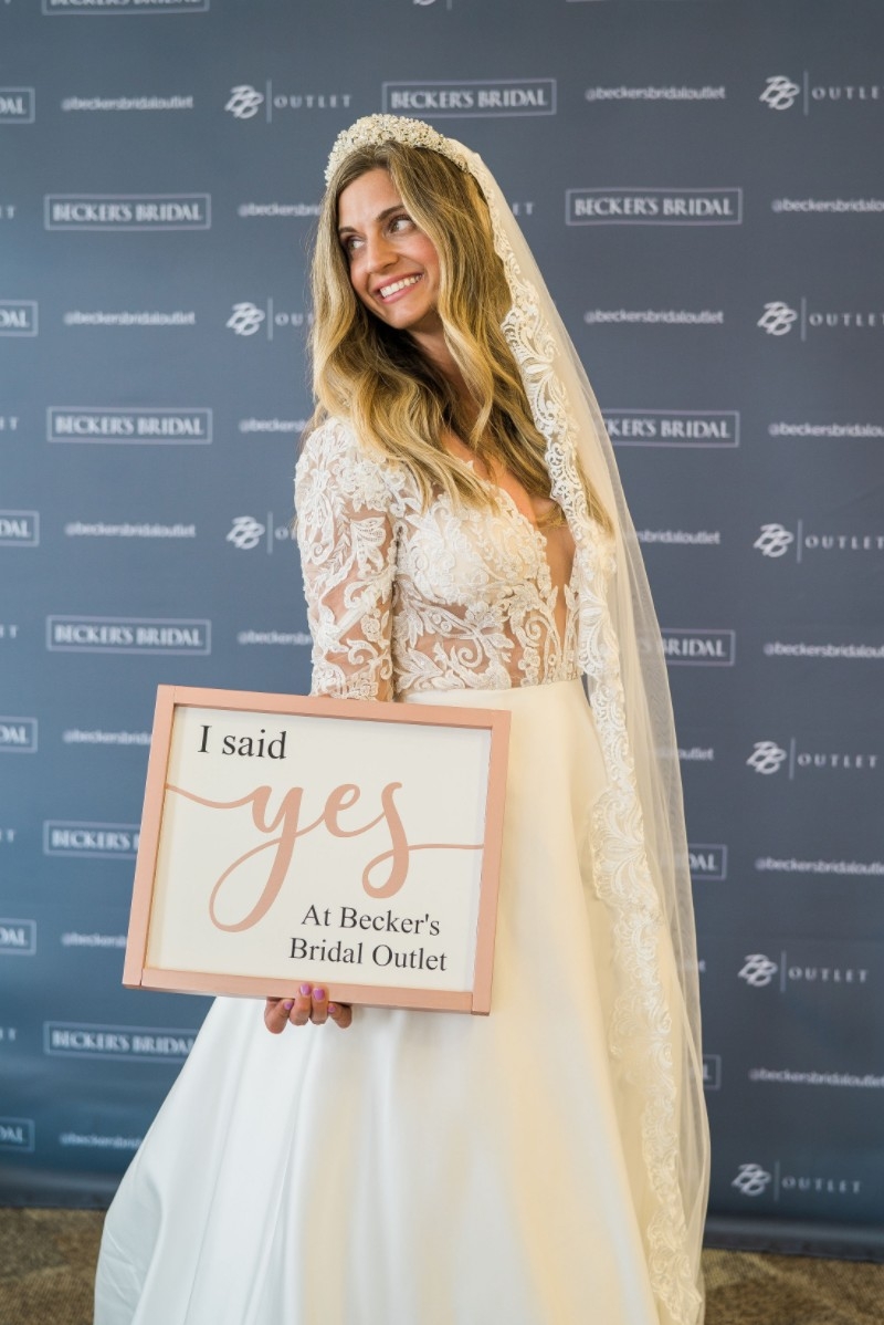 Photo of the model wearing a Bridal Collection gown