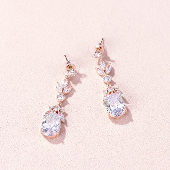 Heirloom Bridal Adele Drop Earrings #0 default Rose Gold thumbnail